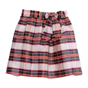 NWT-Crown and Ivy Plaid A-Line Skirt w/Bow. Size 8 HOLIDAY, PARTY, CHRISTMAS